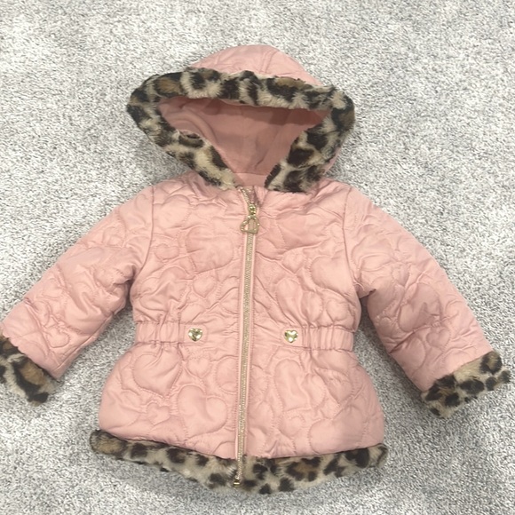 Jackets & Coats Toddler Coat 18months Light Pink With A Leopard